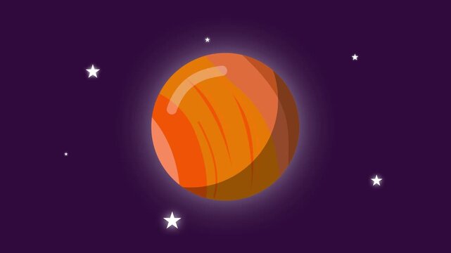 animated video of planet mars rotating in the sky.mp4