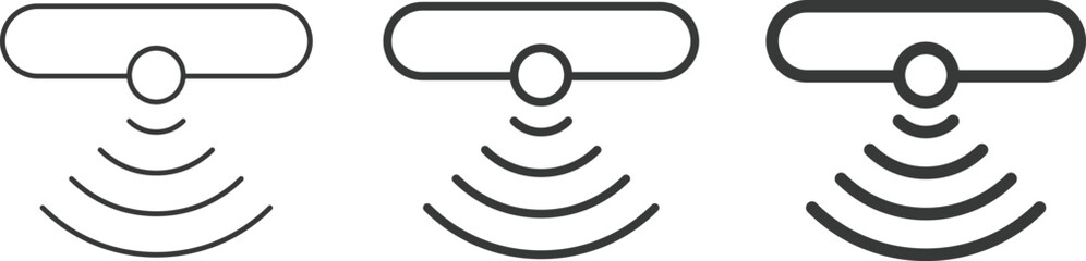 Motion sensor icon set. PIR detection symbols. Movement alert graphic design. Smart home security and automation signs
