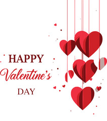 valentines sale with hearts and clouds holding paper craft on pink background. Vector illustration paper cut style. love for happy valentine's day greeting card. copy space for text
