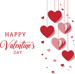 happy valentines day hearts frame red poster
