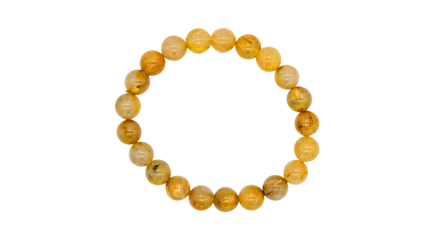 ゴールドルチルクォーツ　ブレスレット　マクロ撮影　背景透過