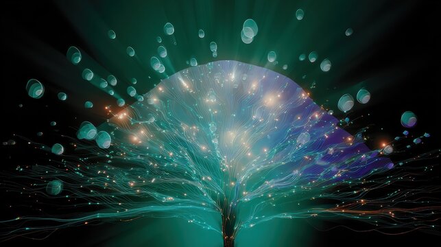 AI growth concept illustrating exponential scaling and computational power increase.