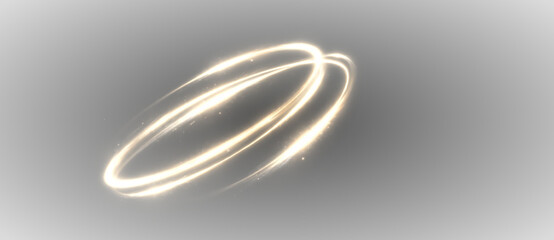 Golden light flare explosion with glowing rays and spark particles, abstract luminous energy effect illustration on transparent background