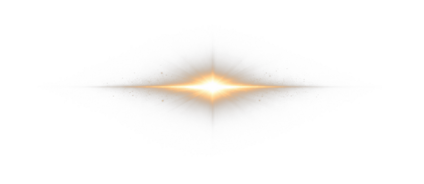 Golden light explosion with glowing particles and horizontal lens flare, abstract luminous energy burst illustration on transparent background - Powered by Adobe