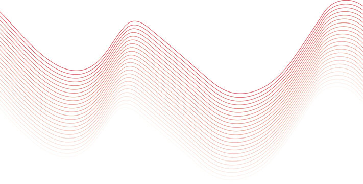 Abstract Red line wave background Transparent 
wavy lines tech futuristic motion background. Abstract wave element for design