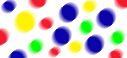 Vibrant Blurred Colorful Polka Dots on White | Playful Abstract Bokeh Background, Best for new year decorations background