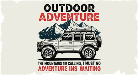 4x4 Off-Road Vehicle and Mountains for Outdoor Adventure and Travel Exploration.