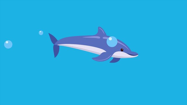Animated video of goaldolphins in the sea. Sea animals concept. Full length animation illustration. High quality&nbsp;4k&nbsp;footage