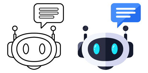 Digital Assistant Icons: Illustrating the digital realm, a modern interface depicts a digital assistant with a dialogue bubble, symbolizing effective communication and technological advancement.