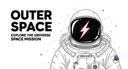 Explore the universe with this graphic of an astronaut on a space mission, perfect for science and technology themes.