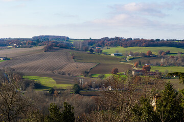 Fototapeta premium Panoramic view of the surrounding countryside from Lectoure
