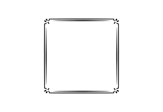 Rectangular hand drawn frame set. Wavy rope doodle. Curvy, trendy borders. Cute sketch isolated. Graphic decoration.
