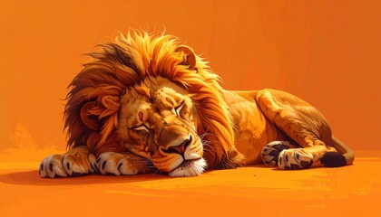 寝ているライオン