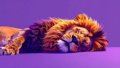 寝ているライオン