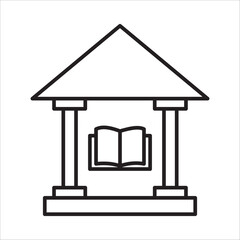 Library ,book icon outline vector