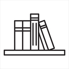 Library ,book icon outline vector