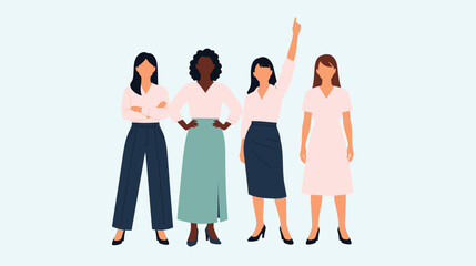 Obraz premium Diverse group of empowered women standing together, celebrating unity and success