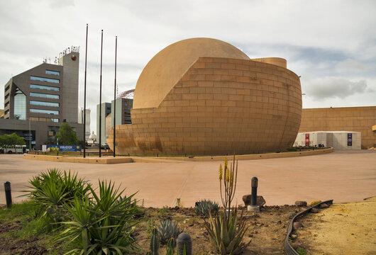 City cultural center CECUT with its spherical OMNIMAX cinema building, the famous and best known city landmark. Tijuana, Mexico