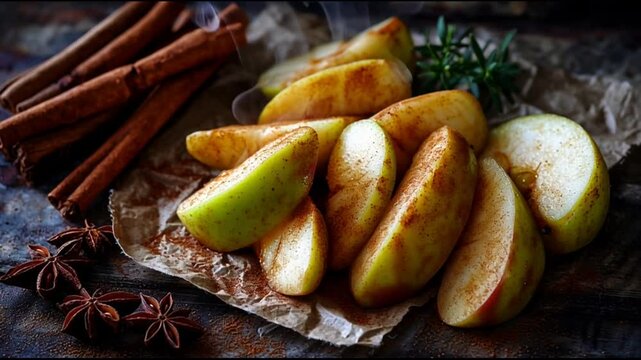 Baked Apple Slices With Cinnamon