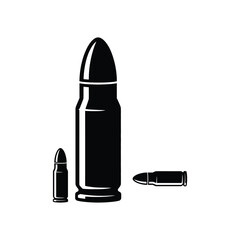 Bullet vector, pistol ammunition, gun cartridge, firearm projectile, rifle bullet, handgun bullet