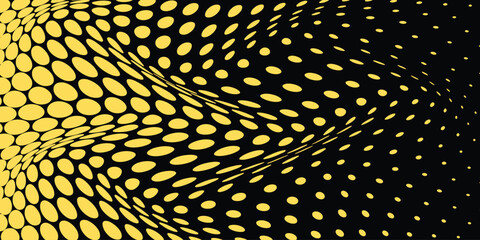 simple mustard halftone dot wave pattern art for banner poster background.