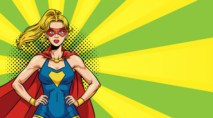 A superhero girl in a comic pop art style © дима селиванов