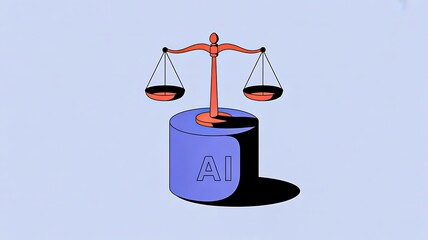 Artificial intelligence justice balance law concept