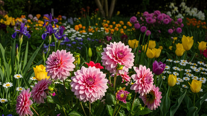 Pink Dahlia Garden Bloom