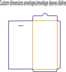 Custom Dimensions Envelope Sleeves Dieline Vector Template for Protective Stationery Packaging and Professional Document Mailing Layout
