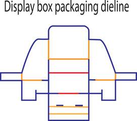 Professional Counter Display Box Packaging Dieline Vector Template for Retail Product Showcasing and Custom Cardboard Container Manufacturing Layout