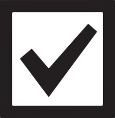 Simple black checkmark in square box icon