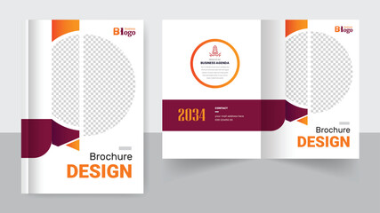 Business brochure design cover template layout editable text