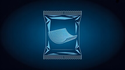 Glowing package delivery box icon on dark background