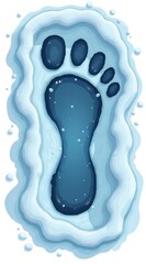 footprint in the snow