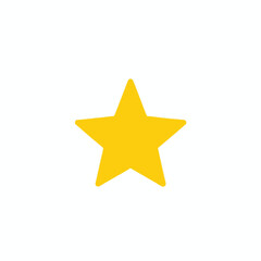 Obraz premium A centered, five-pointed golden star on a stark white background