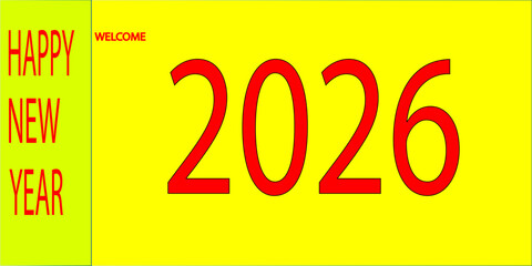 Modern holiday typography design celebrating New Year 2026