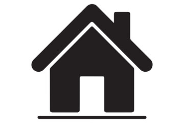 House icon silhouette vector for real estate and property design
