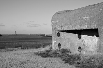 Normandy protected harbor area. Barbed wire protected harbor area at the normandy town of Dunkirk.
