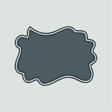 Decorative label shape badge on pastel background.