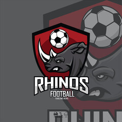 RHINOS FOOTBALL CLUB LOGO TEMPLATE, READY FORMAT EPS 10.eps