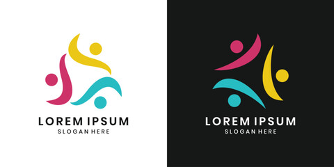 Abstract community logo for unity and teamwork