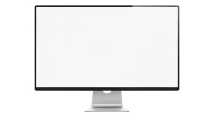 Modern desktop computer monitor with blank transparent screen, ready for custom content display or digital mockups