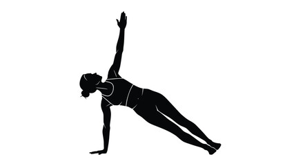 yoga woman in side plank pose vector illustration