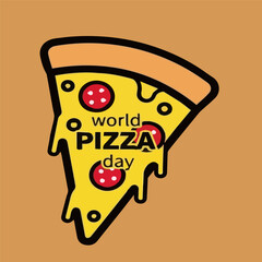 National Pizza Day design template concept. Retro cartoon fast food posters and cards. Social media templates stories posts.