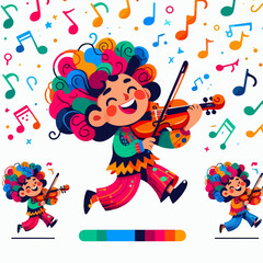 Cartoon illustration of someone playing ball which is very fun