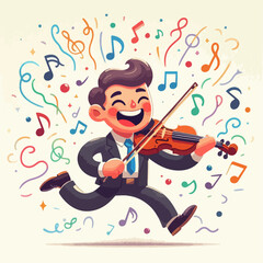 Cartoon illustration of someone playing ball which is very fun