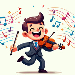 Cartoon illustration of someone playing ball which is very fun