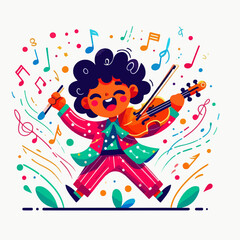 Cartoon illustration of someone playing ball which is very fun