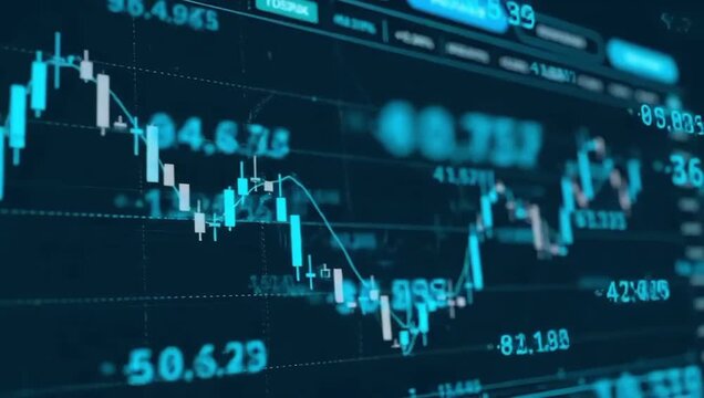 Stock market data on screen