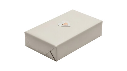 White rectangular box with logo isolated on transparent background